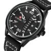 NAVIFORCE Waterproof Military Sport Quartz Men's Watches With Leather Strap White