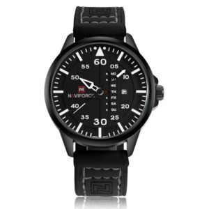 NAVIFORCE Waterproof Military Sport Quartz Men's Watches With Leather Strap White