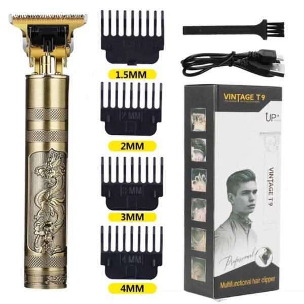 VINTAGE T9 Trimmer - Dragon Style Metal Rechargeable Electric Hair Clipper