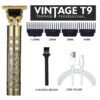 VINTAGE T9 Trimmer - Dragon Style Metal Rechargeable Electric Hair Clipper