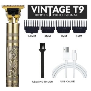 VINTAGE T9 Trimmer - Dragon Style Metal Rechargeable Electric Hair Clipper
