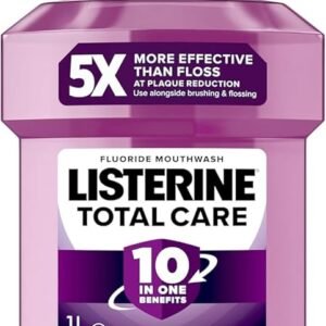 Listerine Total Care Antibacterial Mouthwash (1000ml), Caring and Cleansing Mouthwash with 10-in-1 Benefits, Clean Mint-Flavoured Mouthwash to Freshen Breath