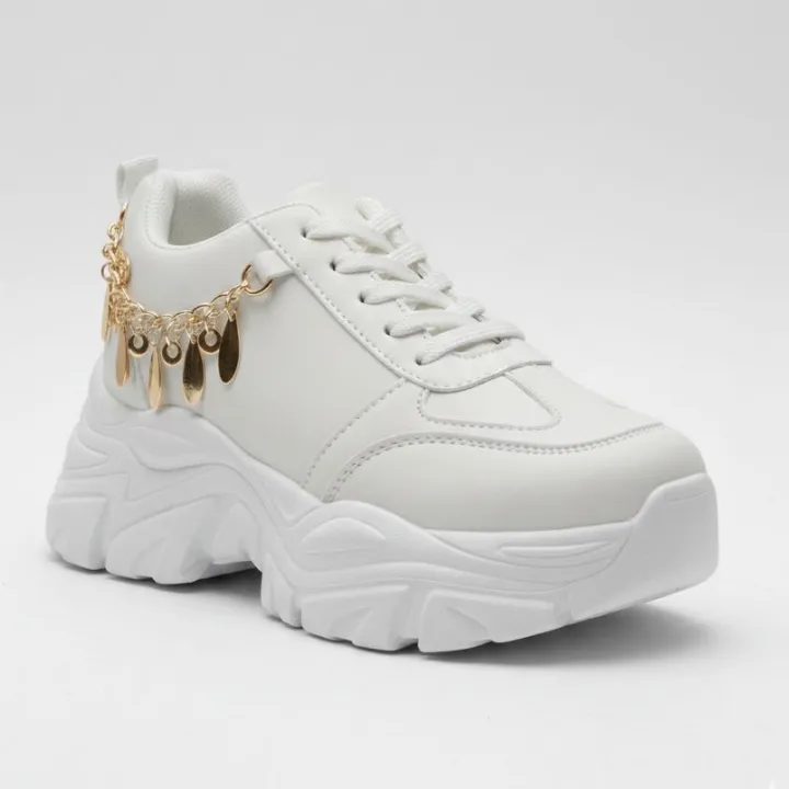 Girls Side Chain Sneakers Ladies High Sole Fashion Shoes