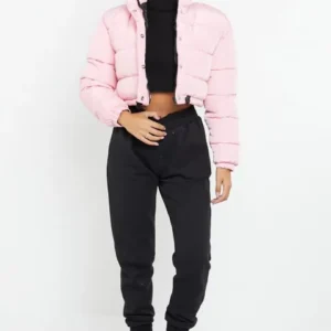 Padded Crop Puffer Jacket for Winter - Lightweight Quilted Design