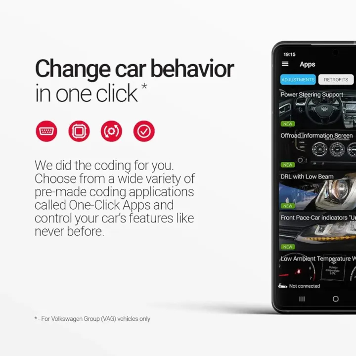 OBDeleven First Gen for Android Only for VW, Audi, Škoda, Seat, Cupra OBD2 Scan Tool (Easy Remove)