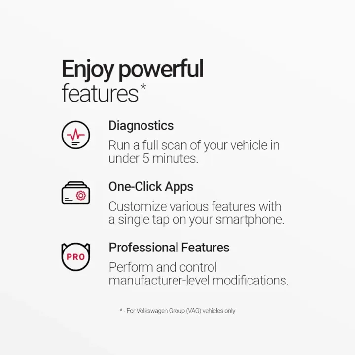 OBDeleven First Gen for Android Only for VW, Audi, Škoda, Seat, Cupra OBD2 Scan Tool (Easy Remove)