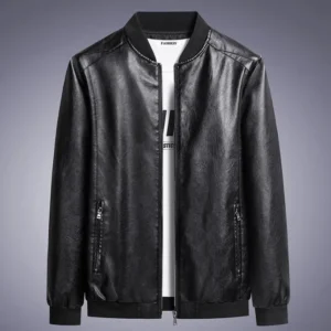 Men’s PU Leather Bomber Jacket
