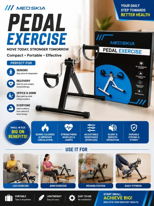 Pedal Exerciser for Seniors Desk Bike Cycle is a compact fitness tool designed for low-impact workouts.