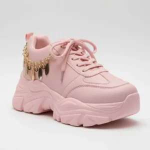 Girls Side Chain Sneakers Ladies High Sole Fashion Shoes