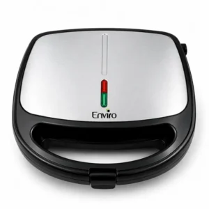 Enviro Sandwich Maker EI-SM108 | 650W, 2-Slice, Cool-Touch Handle, Non-Stick Plates, Power & Ready Indicators, Black