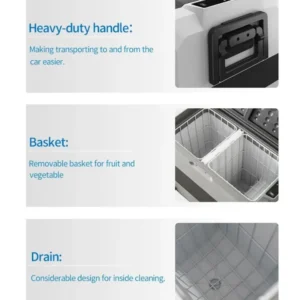 Alpicool Portable 9.8L, 15L, 20L, 25L, 30L, 36L, 45L, 50L, 60L, 12/24 volt Car Fridge for Camping, Road trips, Picnics, RV, Boat, Fridge Freezer for Driving, Travel, Fishing, Outdoor Compact Design